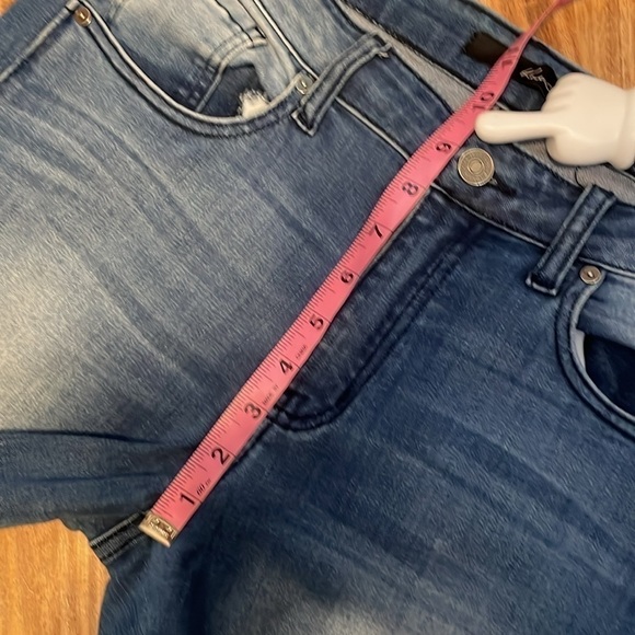 Kancan women’s jeans 13 30 cropped ankle distressed mid high rise blue denim - Picture 8 of 9